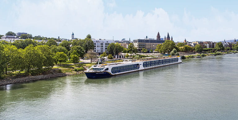 Spirit of the Rhine sailing in Mainz, Germany